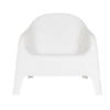 White plastic matte outdoor chair.