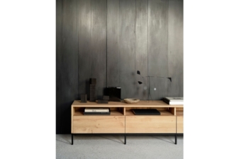 Alternative view of Ethnicraft Oak Ligna TV cupboard 210 - 3 drawer