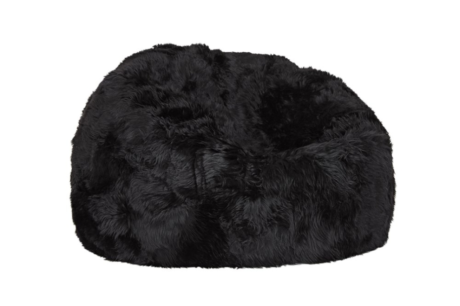 NZ Long Wool Sheepskin Bean Bag - Black