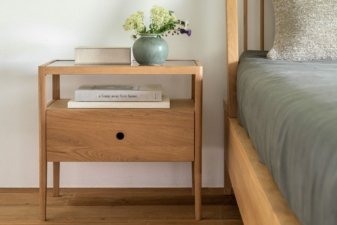 Alternative view of Ethnicraft Spindle Oak Bedside Table