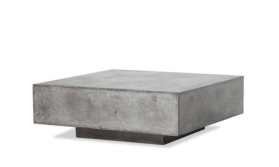 Bloc Concrete Coffee Table Outdoor, Square Cement Outdoor Coffee Table