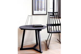 Alternative view of Ethnicraft Oak Tripod Side Table 70cm - Black