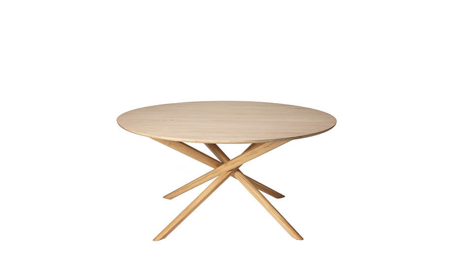 Oak Mikado Dining Table 150cm Round, Round Dining Table New Zealand