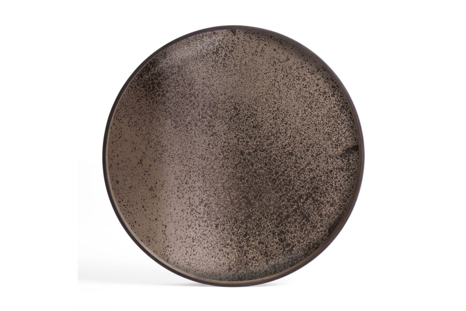 Ethnicraft Heavy Aged Bronze Mirror Tray XL