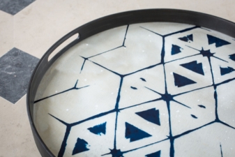 Alternative view of Ethnicraft Tribal Hexagon Glass Tray Small