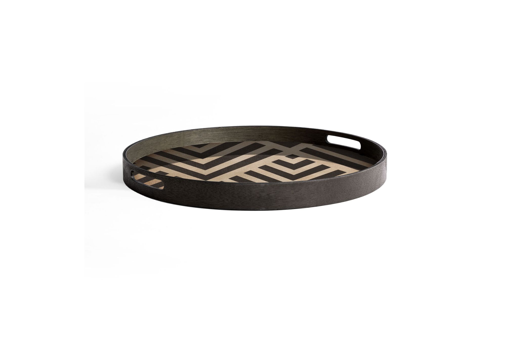 Ethnicraft Graphite Chevron Wooden Tray Small - Image 3