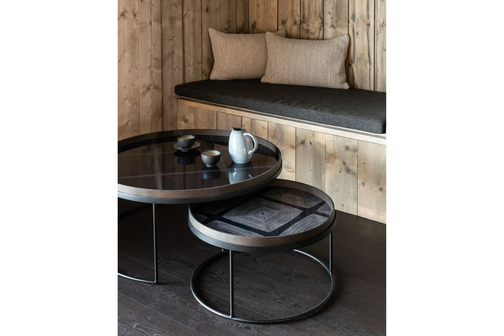 Ethnicraft Slate Linear Squares Glass Tray XL - Image 2