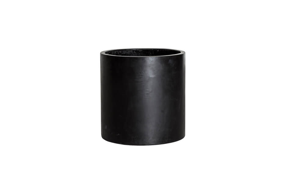 Medium Cylinder Planter in Black