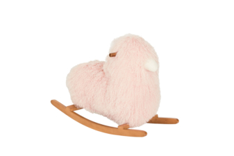 Alternative view of Lamb Fur Rocking Sheep - Rose Pink
