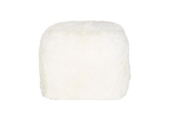 NZ Long Wool Sheepskin Ottoman Square - Ivory