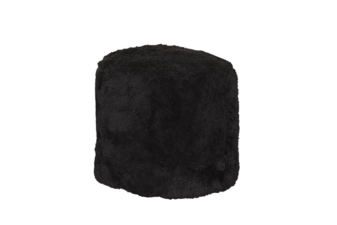 NZ Shorn Sheepskin Ottoman Round - Black