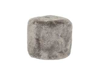NZ Shorn Sheepskin Ottoman Round - Smoke Grey