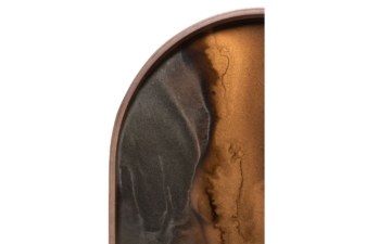 Close-up of oval black and bronze decorative tray from Cuchi NZ, luxury home accessories and modern furniture Auckland.