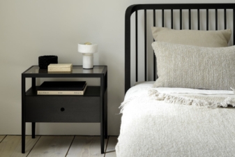 Alternative view of Ethnicraft Spindle Oak Bedside Table Black