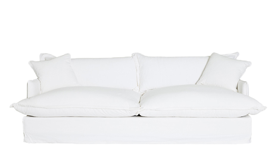 Ollie 3 Seater Linen Sofa Ivory