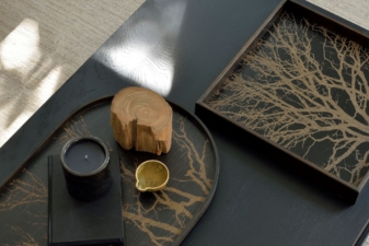 Alternative view of Ethnicraft Black Tree Driftwood Tray Square Small