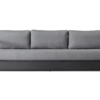 Hayman 3-Seater outdoor sofa NZ – sleek, low-profile design with wide arms and deep grey cushions for stylish outdoor lounging.