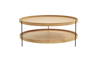 Sketch round coffee table - natural wood Cuchi