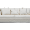 White fabric 3 seater sofa