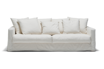 White fabric 3 seater sofa