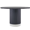 Black wooden round table
