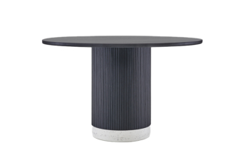 Black wooden round table
