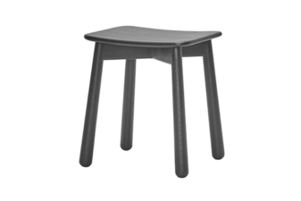 Black wooden low stool