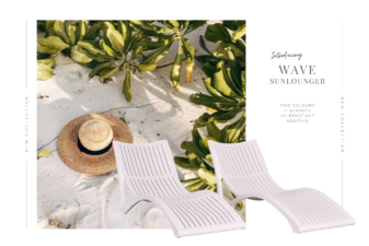 Alternative view of Wave Sunlounger - White