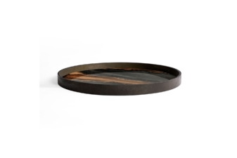Round black and bronze decorative tray from Cuchi NZ, modern home accessories and designer furniture Auckland.