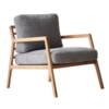 Sketch Nysse chair in natural oak with Westlake Elephant upholstery – Scandinavian lounge armchair NZ