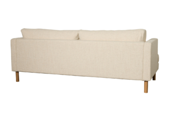 Cuchi Sketch Montego three seater sofa with upholstered back in oatmeal colour