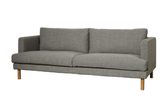Sketch Montego three seater sofa in elephant colour, modern front profile
